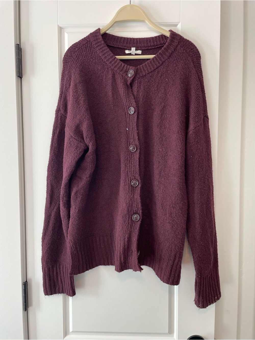 Maurices Maroon Button-Up Knit Cardigan